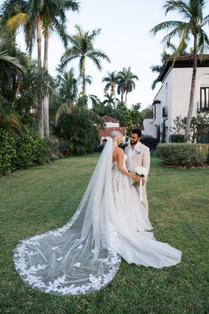 Bride and Groom at Florida Wedding Photographed by Michelle Boyd, a wedding Photographer in Virginia Beach